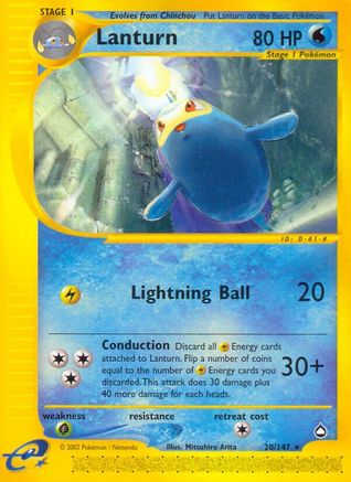 Lanturn (20) - Reverse Holofoil Aquapolis - Rare