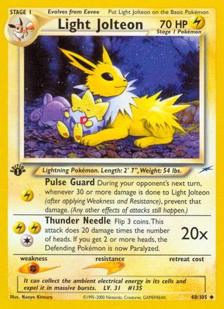 Light Jolteon 048 - 1st Edition Neo Destiny - Uncommon