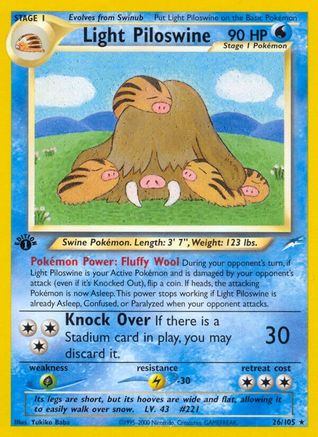 Light Piloswine - 1st Edition Neo Destiny - Rare