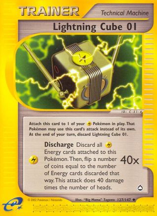 Lightning Cube 01 - Reverse Holofoil Aquapolis - Uncommon
