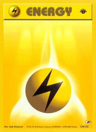 Lightning Energy 130 - 1st Edition Gym Heroes - Common