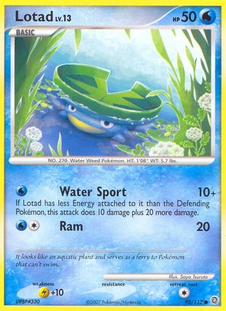 Lotad 092 - Reverse Holofoil Secret Wonders - Common