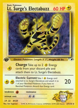 Lt. Surge's Electabuzz (27) (27) 027 - 1st Edition Gym Heroes - Rare