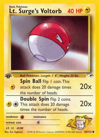Lt. Surge's Voltorb 084 - 1st Edition Gym Heroes - Common