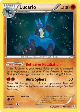 Lucario 080 - Holofoil Legendary Treasures - Holo Rare