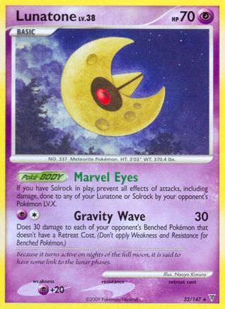 Lunatone - Reverse Holofoil Supreme Victors - Rare