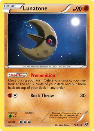 Lunatone - Reverse Holofoil Plasma Storm - Uncommon