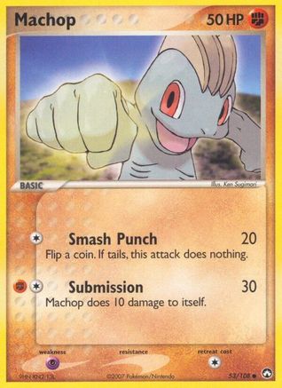 Machop 053 - Reverse Holofoil Power Keepers - Common