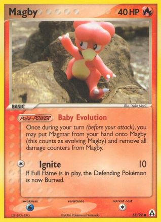Magby 058 - Reverse Holofoil Legend Maker - Common