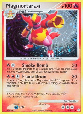 Magmortar - Reverse Holofoil Mysterious Treasures - Holo Rare