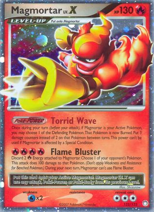 Magmortar Lv.X/123 - Holofoil Mysterious Treasures - Ultra Rare