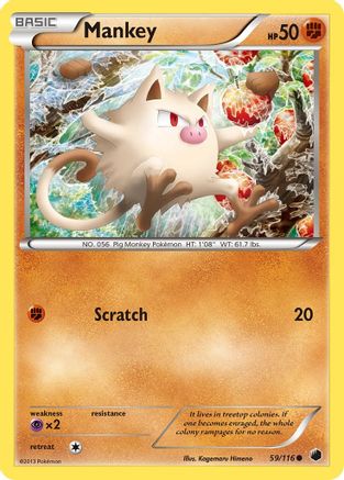 Mankey - Reverse Holofoil Plasma Freeze - Common