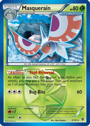 Masquerain (Team Plasma)/101 - Reverse Holofoil Plasma Blast - Rare