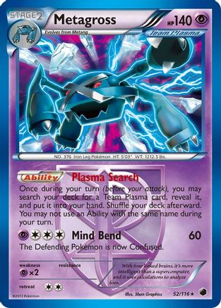 Metagross (Team Plasma) - Reverse Holofoil Plasma Freeze - Holo Rare