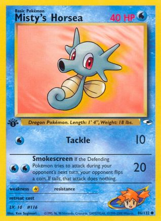 Misty's Horsea 086 - 1st Edition Gym Heroes - Common