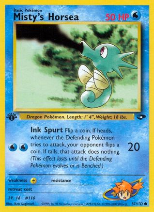 Misty's Horsea 087 - 1st Edition Gym Challenge - Common