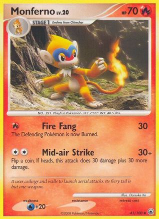 Monferno - Reverse Holofoil Majestic Dawn - Uncommon