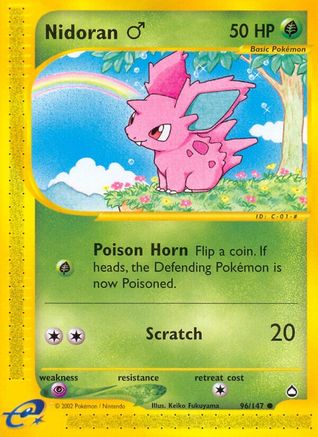 Nidoran M 096 - Reverse Holofoil Aquapolis - Common