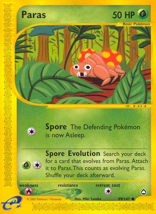 Paras 099/147 - Reverse Holofoil Aquapolis - Common