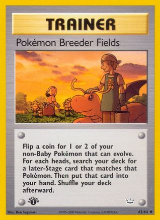 Pokemon Breeder Fields 062 - 1st Edition Neo Revelation - Uncommon