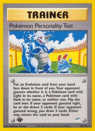 Pokemon Personality Test 102/105 - 1st Edition Neo Destiny - Uncommon