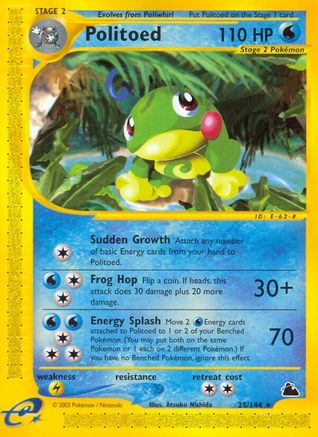Politoed (25) - Reverse Holofoil Skyridge - Rare