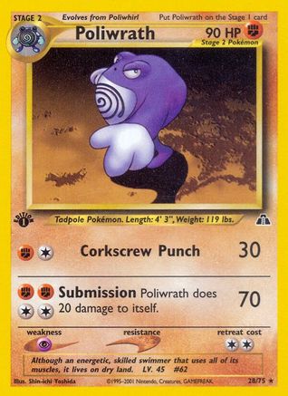 Poliwrath (28) (28) 028/75 - 1st Edition Neo Discovery - Rare