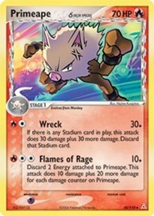 Primeape (Delta Species) 050 - Reverse Holofoil Holon Phantoms - Uncommon