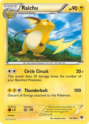 Raichu - Reverse Holofoil XY Base Set - Holo Rare