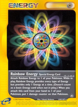Rainbow Energy - Reverse Holofoil Aquapolis - Rare