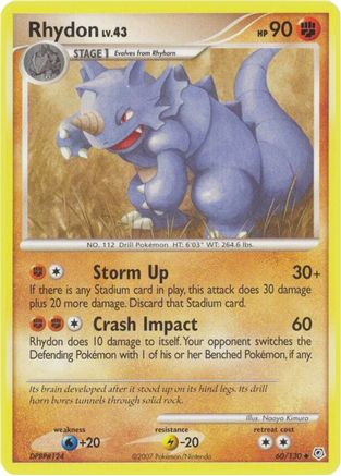 Rhydon 060 - Reverse Holofoil Diamond and Pearl - Uncommon