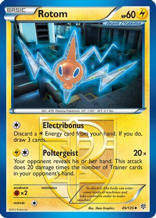 Rotom (Team Plasma) 049 - Reverse Holofoil Plasma Storm - Uncommon