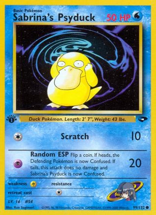 Sabrina's Psyduck 099 - 1st Edition Gym Challenge - Common