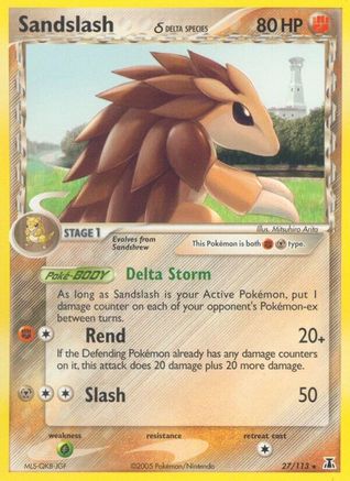Sandslash (Delta Species) 027 - Reverse Holofoil Delta Species - Rare