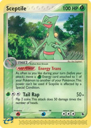 Sceptile - 20/109/109 - Reverse Holofoil Ruby and Sapphire - Rare