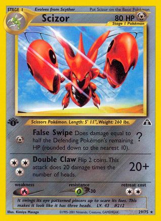 Scizor (29) (29) 029/75 - 1st Edition Neo Discovery - Rare