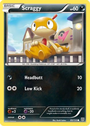 Scraggy 085 - Reverse Holofoil Plasma Storm - Common