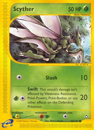 Scyther (106) - Reverse Holofoil Aquapolis - Common