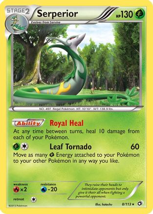Serperior 008 - Reverse Holofoil Legendary Treasures - Holo Rare