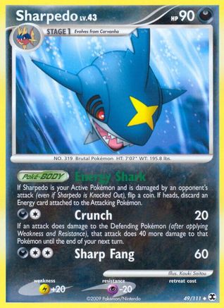 Sharpedo 049 - Reverse Holofoil Rising Rivals - Uncommon