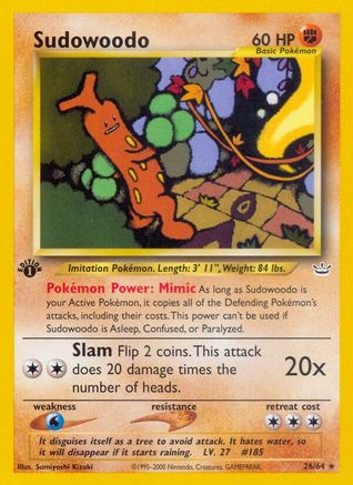 Sudowoodo 026/64 - 1st Edition Neo Revelation - Rare