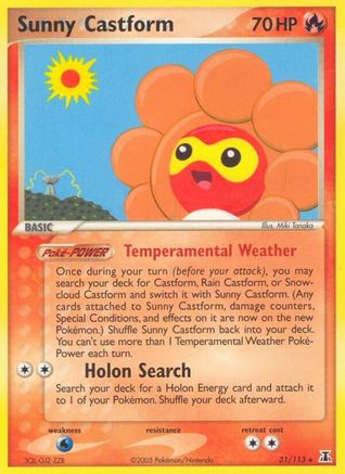 Sunny Castform 031 - Reverse Holofoil Delta Species - Rare