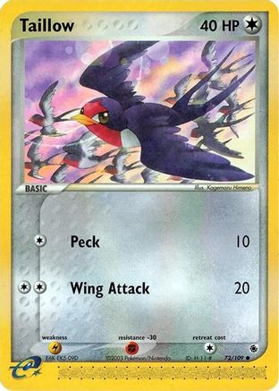 Taillow 072 - Reverse Holofoil Ruby and Sapphire - Common