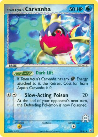 Team Aqua's Carvanha - 25/95/95 Team Magma vs Team Aqua - Uncommon