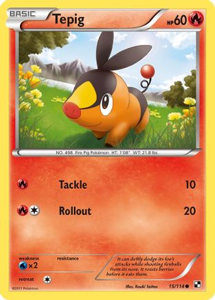 Tepig (15) (15) 015 Black and White - Common