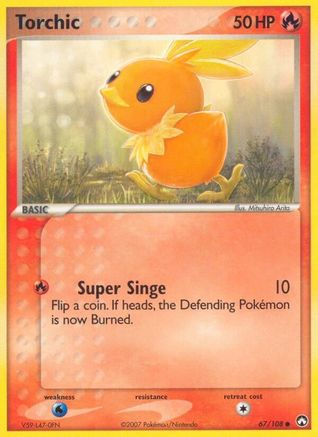 Torchic 067 - Reverse Holofoil Power Keepers - Common
