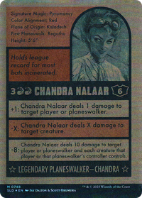Chandra Nalaar (748) (Autographed) (SLD-748) - Secret Lair Drop: (Full Art) (Borderless) Foil