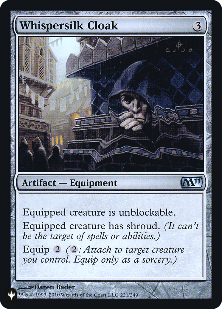 Whispersilk Cloak (M11) (LIST-221) - The List Foil