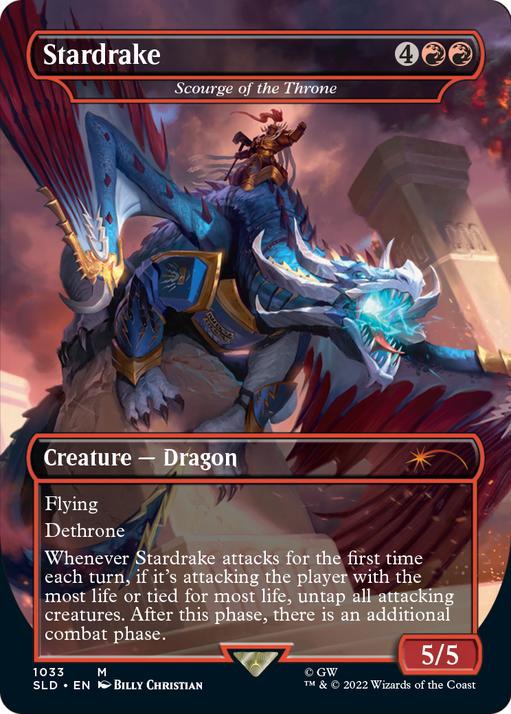 Stardrake - Scourge of the Throne (Borderless) (SLD-1033) - Secret Lair Drop / Stardrake Foil