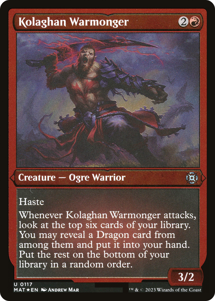Kolaghan Warmonger (Foil Etched) (MAT-117) - March of the Machine: The Aftermath Foil